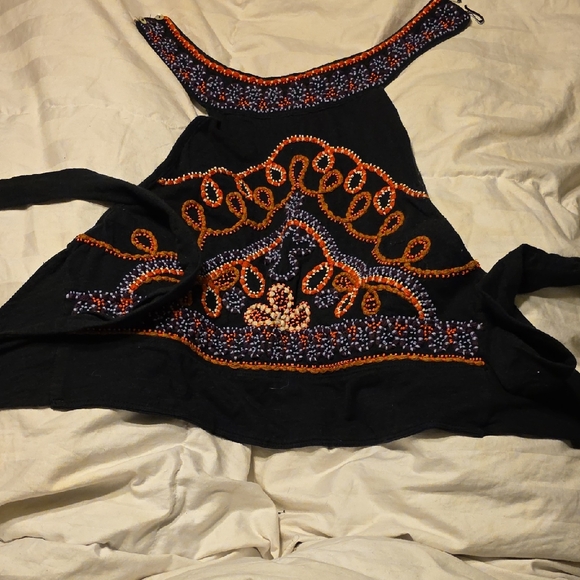 Free People Tops - Free People Black and Orange Embroidered Crop Top